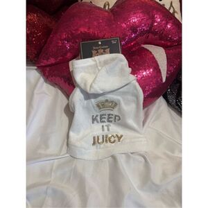 Juicy couture XS terry velour bling  dog/cat pet clothes hoodie nwt crown sequin